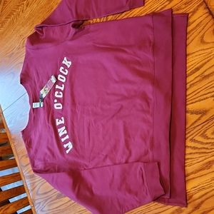 Green Tea Wine O' Clock Burgundy Sweatshirt